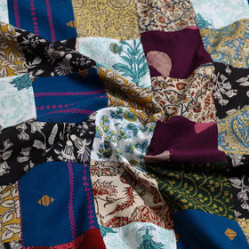 Multicolor - handcrafted patchwork cotton unstitched kurta