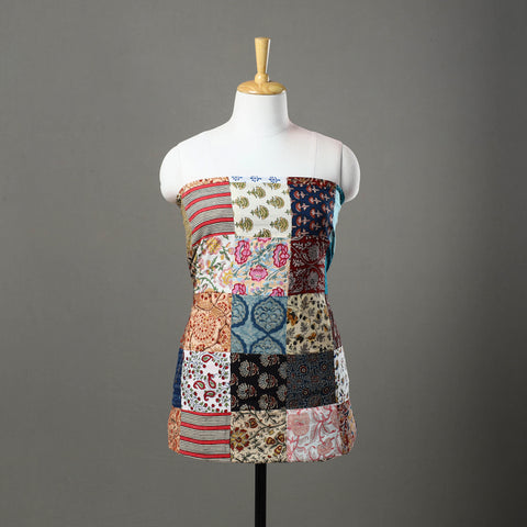 Multicolor - handcrafted patchwork cotton unstitched kurta