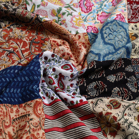 Multicolor - handcrafted patchwork cotton unstitched kurta