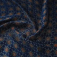 Blue - Modal Silk Ajrakh Print Fabric 16