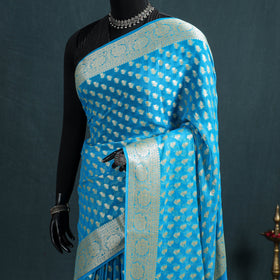 Banarasi Pure Handwoven Georgette Zari Work Saree 02