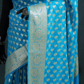 Banarasi Pure Handwoven Georgette Zari Work Saree 02