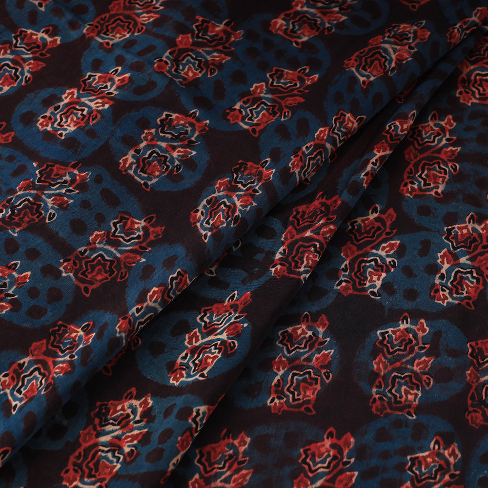 Blue - Modal Silk Ajrakh Print Fabric 18