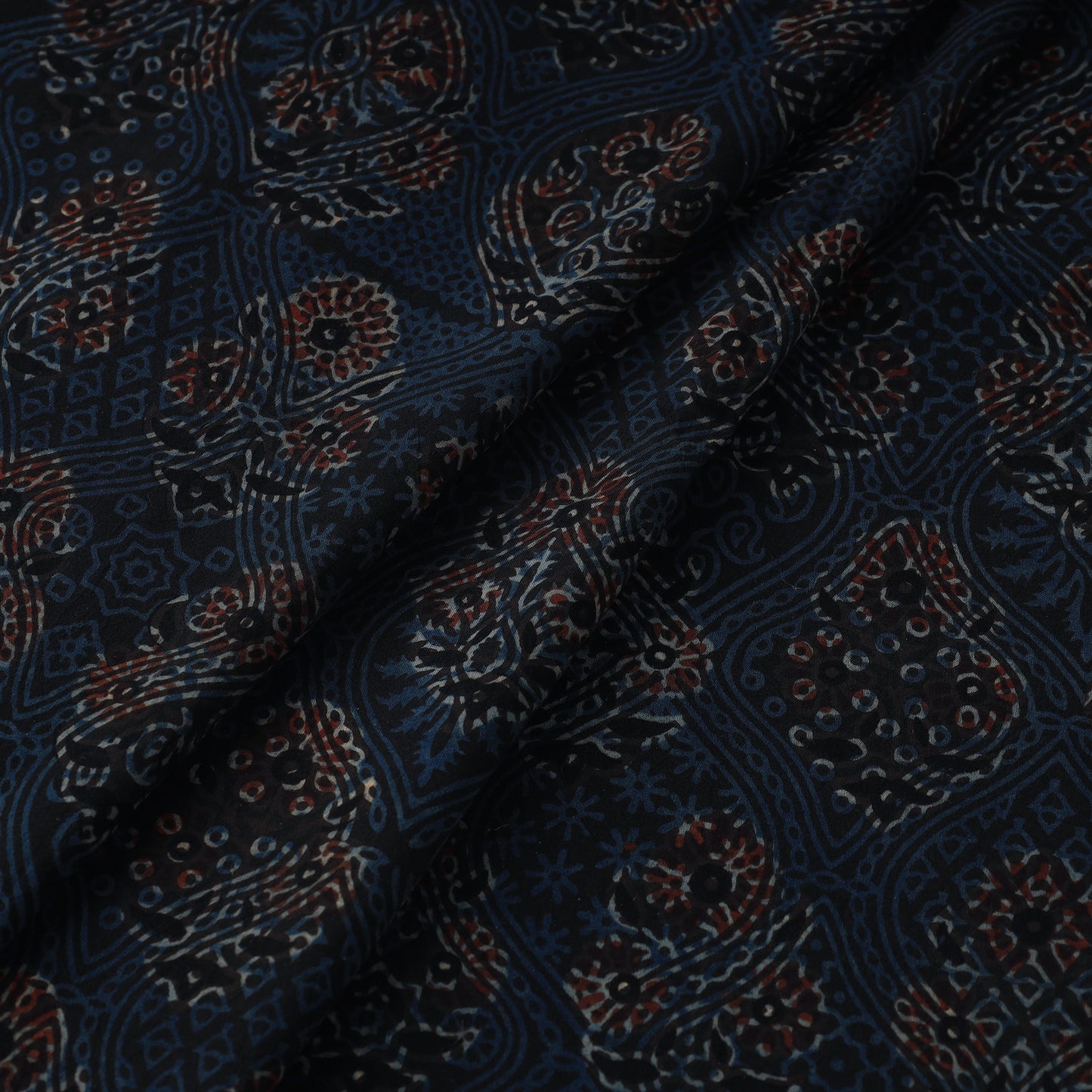 Blue - Pure Cotton Ajrakh Print Fabric 20