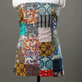 Multicolor - handcrafted patchwork cotton unstitched kurta