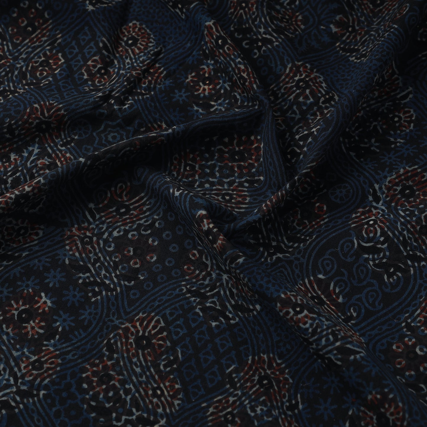 Blue - Pure Cotton Ajrakh Print Fabric 20