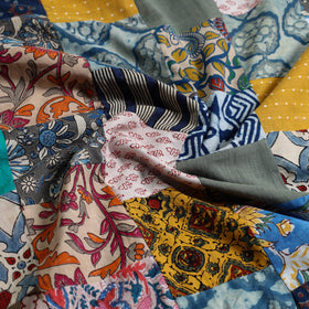 Multicolor - handcrafted patchwork cotton unstitched kurta