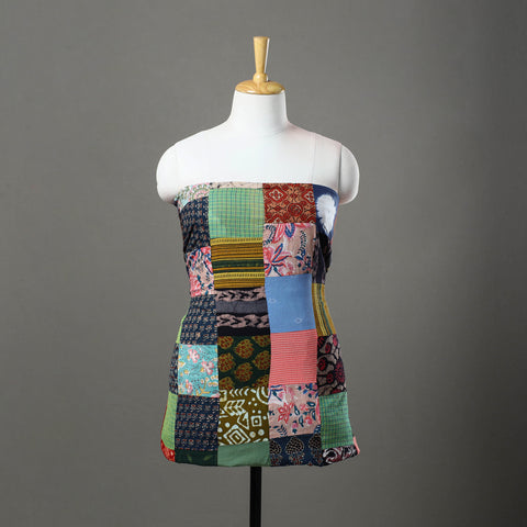 Multicolor - handcrafted patchwork cotton unstitched kurta