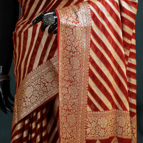 Red - Banarasi Pure Handwoven Georgette Zari Work Saree 05