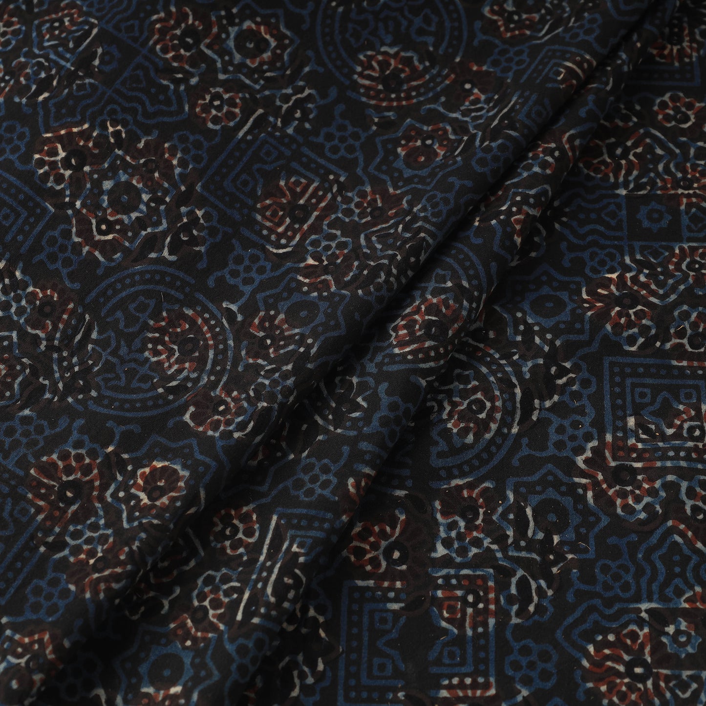 Black - Pure Cotton Ajrakh Print Fabric 23