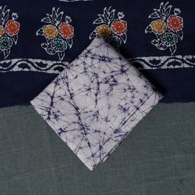 Indonesian Hand Batik Print Cotton 3pc Unstitched Dress Material Suit Set 05