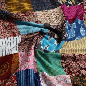 Multicolor - handcrafted patchwork cotton unstitched kurta