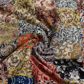 Multicolor - handcrafted patchwork cotton unstitched kurta