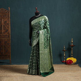 Banarasi Pure Handwoven Georgette Meena Buti Zari Jaal Work Saree 09