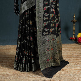 Banarasi Pure Handwoven Georgette Meena Buti Zari Jaal Work Saree 11
