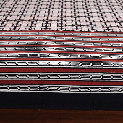 Black - Bagru Hand Block Printed Cotton Single Bed Cover (90 x 60 in)