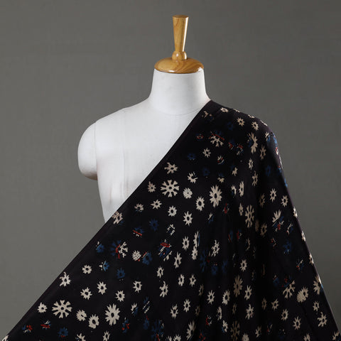 Black - Modal Silk Ajrakh Print Fabric 05