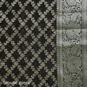 Banarasi Pure Handwoven Georgette Saree with Zari Border 14