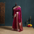 Banarasi Pure Handwoven Georgette Saree with Zari Border 15