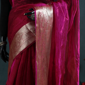 Banarasi Pure Handwoven Georgette Saree with Zari Border 15