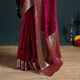 Banarasi Pure Handwoven Georgette Saree with Zari Border 15