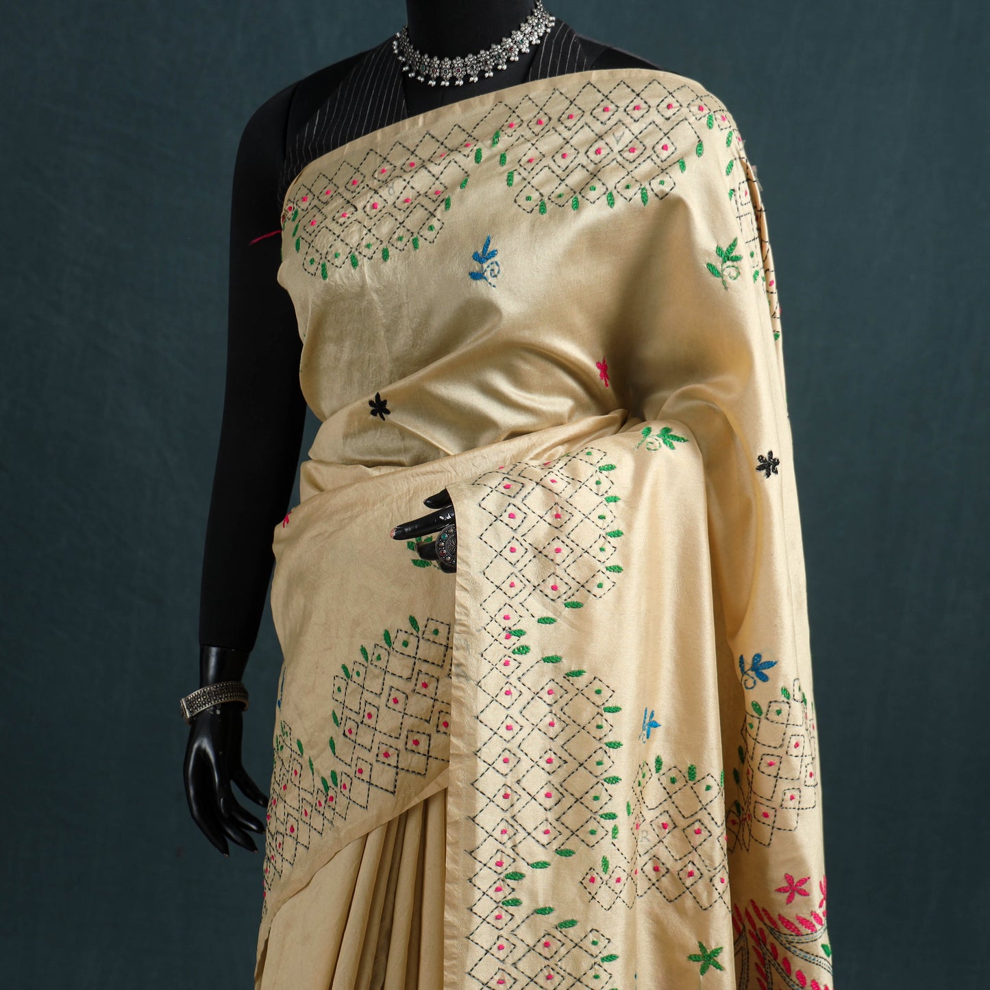 Hand Embroidered Silk Saree 36