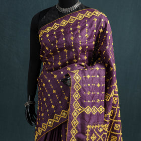 Pure Handloom Tussar Silk Gujrati Stitch Saree 02