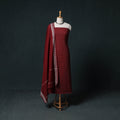 Jacquard Cotton Unstitched Dress Material: Kurta & Dupatta with Earrings 03