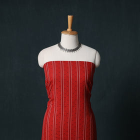 Jacquard Cotton Unstitched Dress Material: Kurta & Dupatta with Earrings 04