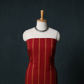 Jacquard Cotton Unstitched Dress Material: Kurta & Dupatta with Earrings 05