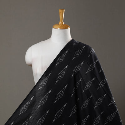 Black - Handloom Cotton Pochampally Ikat Fabric 20