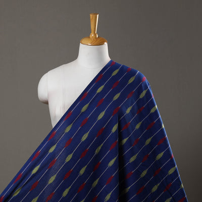 Blue - Handloom Cotton Pochampally Ikat Fabric 21