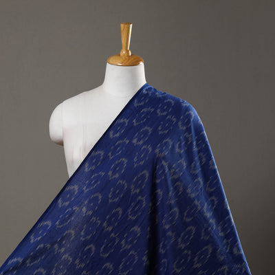 Blue - Handloom Cotton Pochampally Ikat Fabric 23