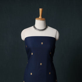 Jacquard Cotton Unstitched Dress Material: Kurta & Dupatta with Earrings 08