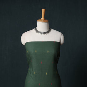 Jacquard Cotton Unstitched Dress Material: Kurta & Dupatta with Earrings 10