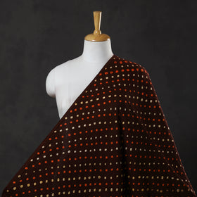  Dark Brown Kutch Tie-Dye Cotton Bandhani Fabric 