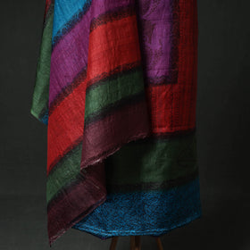 Pure Handloom Tussar Silk Hand Block Print Unstitched Dress Material: Kurta with Dupatta 10