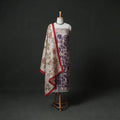 Pure Handloom Tussar Silk Hand Batik Print Unstitched Dress Material: Kurta with Dupatta 08