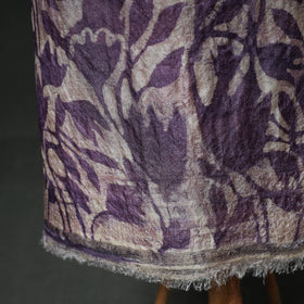 Pure Handloom Tussar Silk Hand Batik Print Unstitched Dress Material: Kurta with Dupatta 08