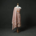 Pure Handloom Tussar Silk Hand Batik Print Unstitched Dress Material: Kurta with Dupatta 07