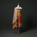 Pure Handloom Tussar Silk Hand Batik Print Unstitched Dress Material: Kurta with Dupatta 05