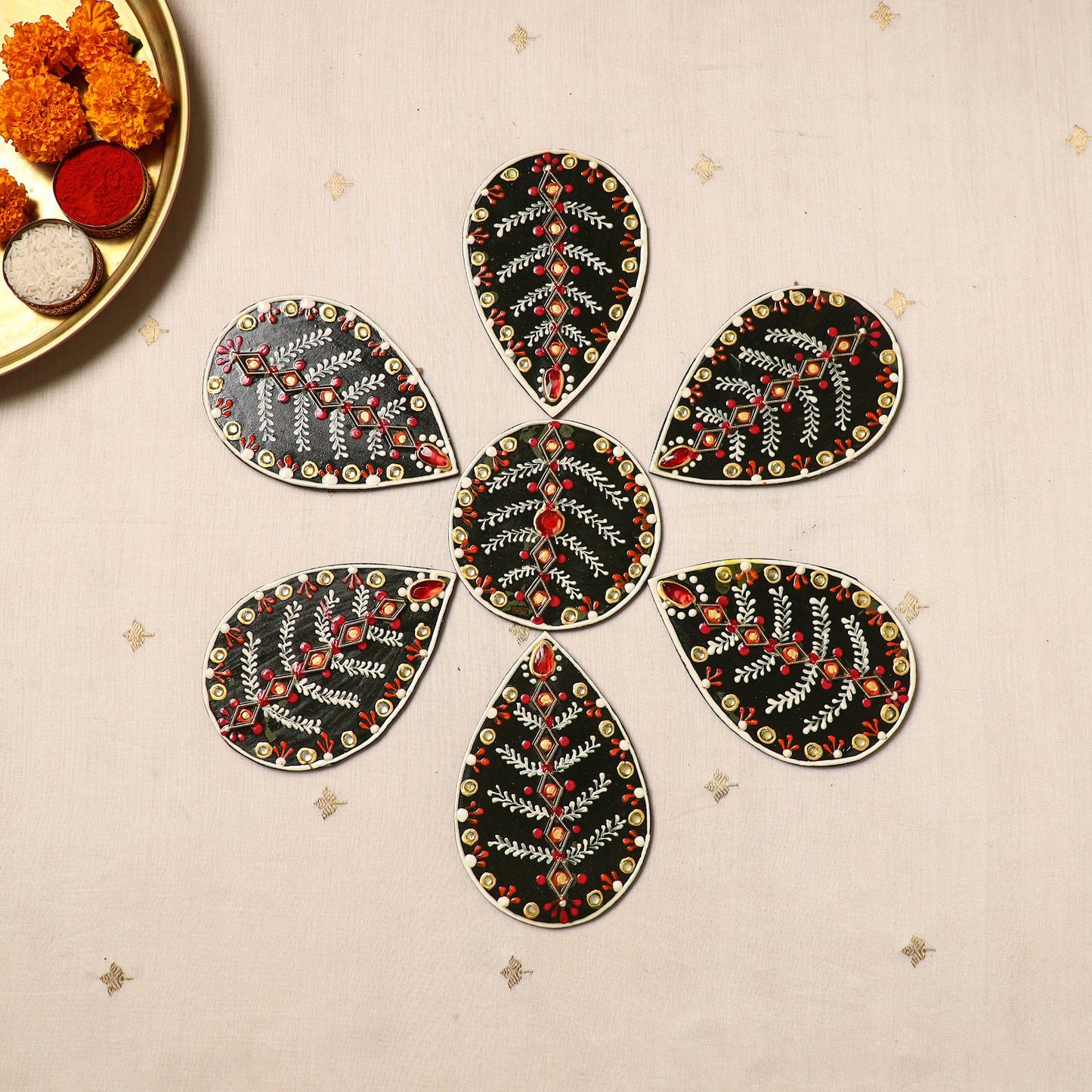 Flower Rangoli - Hand Painted Beadwork Home Decor Items 13