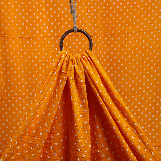 Orange - Kutch Tie-Dye Cotton Bandhani Fabric 05