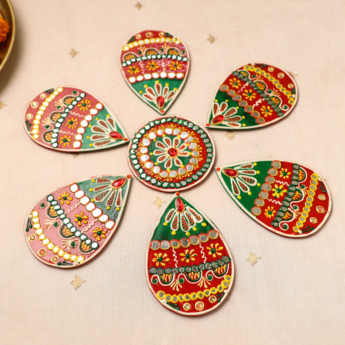 Flower Rangoli - Hand Painted Beadwork Home Decor Items 14