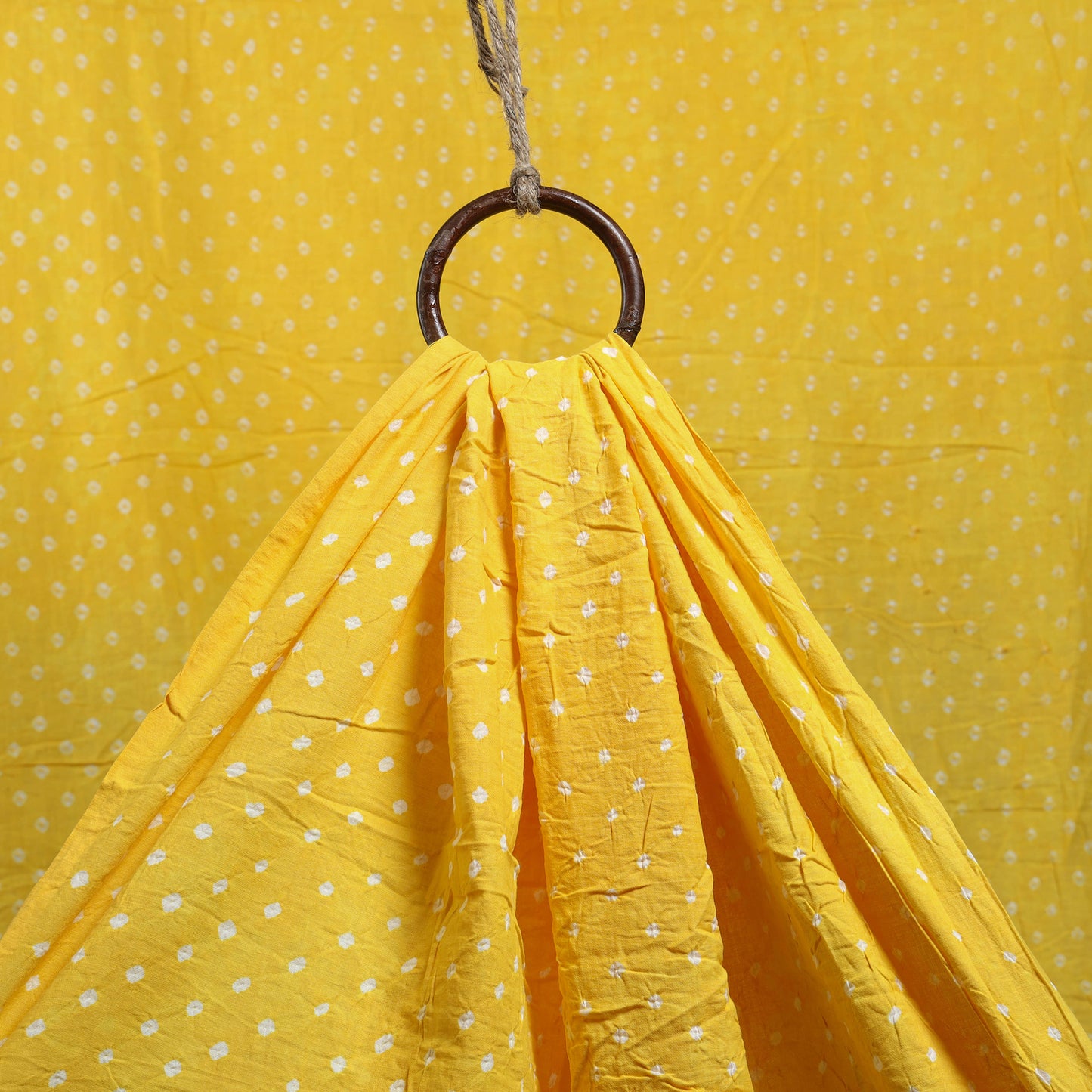 Yellow - Kutch Tie-Dye Cotton Bandhani Fabric 09