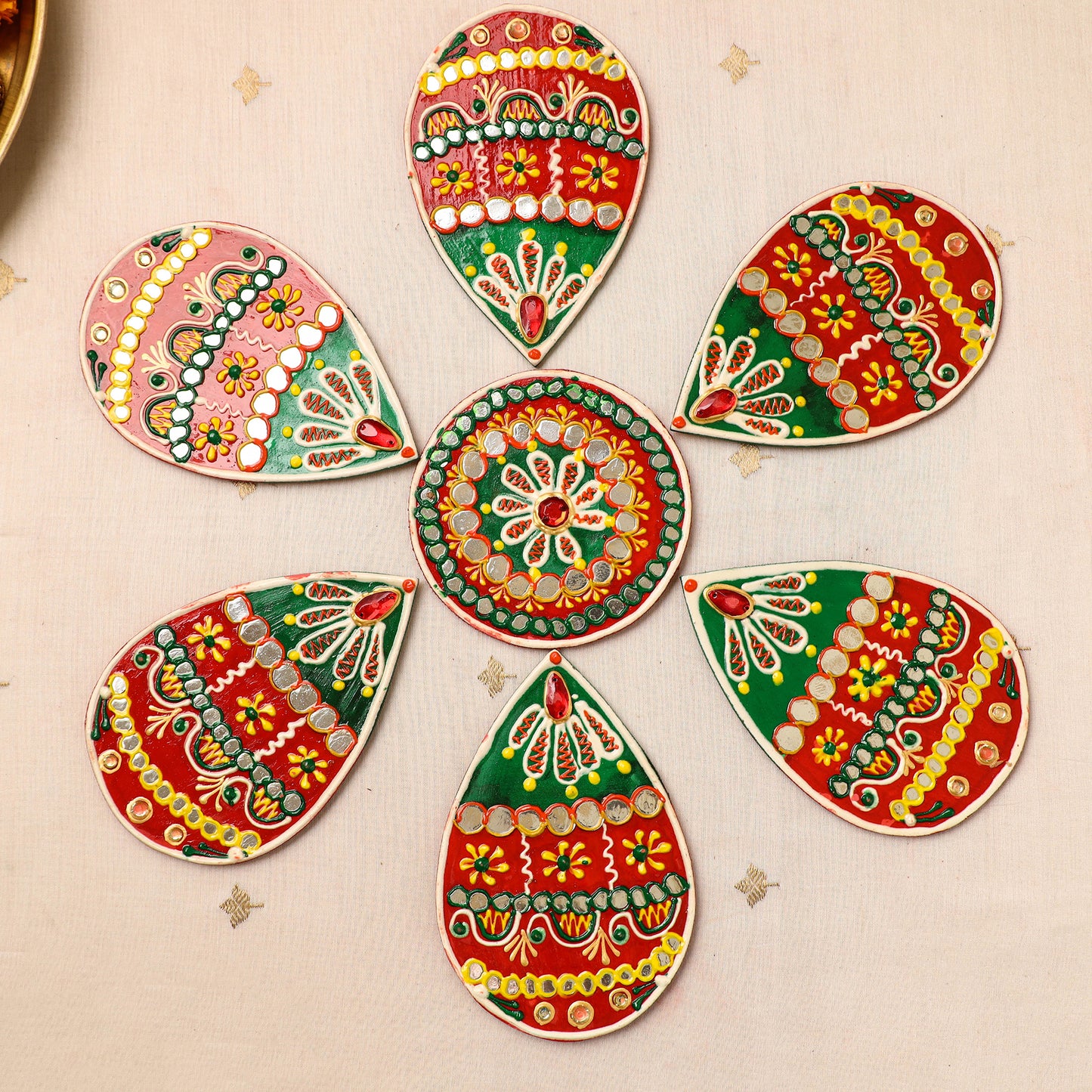 Flower Rangoli - Hand Painted Beadwork Home Decor Items 14