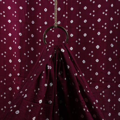 Maroon - Kutch Tie-Dye Satin Cotton Bandhani Fabric 32