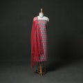 Sanganeri Hand Block Print Cotton 2pc Unstitched Dress Material Kurta Set with Jewellery 08