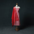 Sanganeri Hand Block Print Cotton 2pc Unstitched Dress Material Kurta Set with Earrings 19
