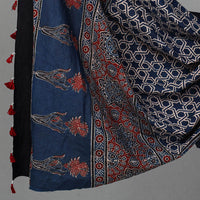 Blue - Hand Block Print Cotton 3pc Ajrakh Dress Material 11